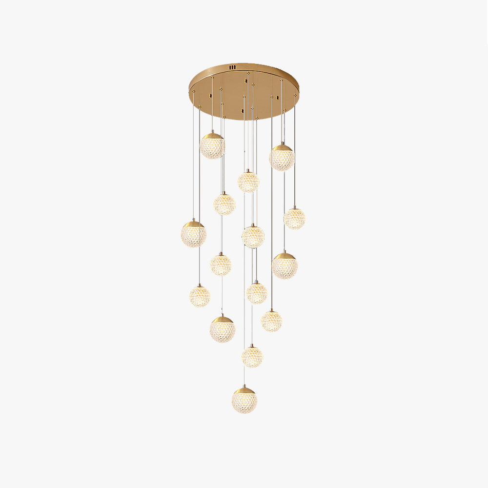 Arisha Luminaires Suspensions Multi/Bulle Moderne Métal/Acrylique Doré Chambre à Coucher - Neutralighting