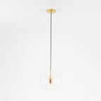 June Suspension Bulle Nordique Verre Transparent/Doré Salon/Chambre - Neutralighting