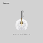 June Suspension Bulle Nordique Verre Transparent/Doré Salon/Chambre