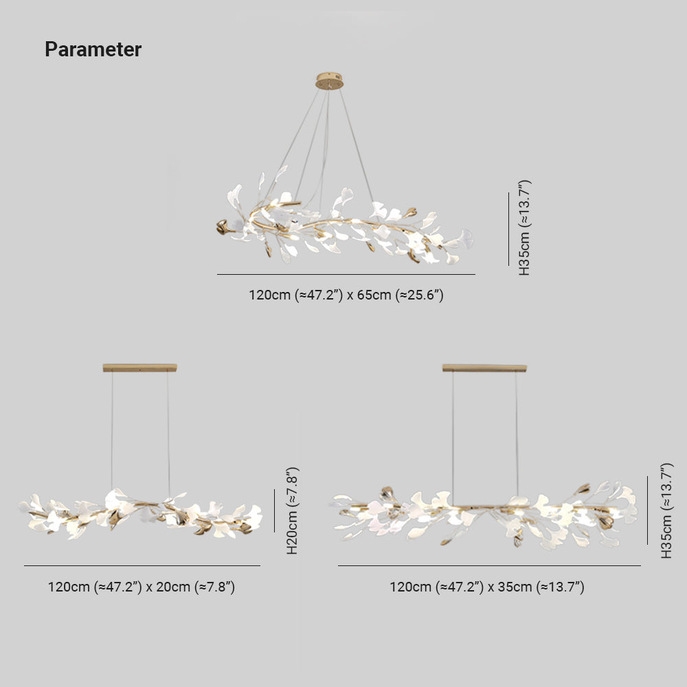 Olivia Luminaires Suspensions Feuille Moderne Céramique/Métal Doré/Blanc Bureau/Salle à Manger - Neutralighting