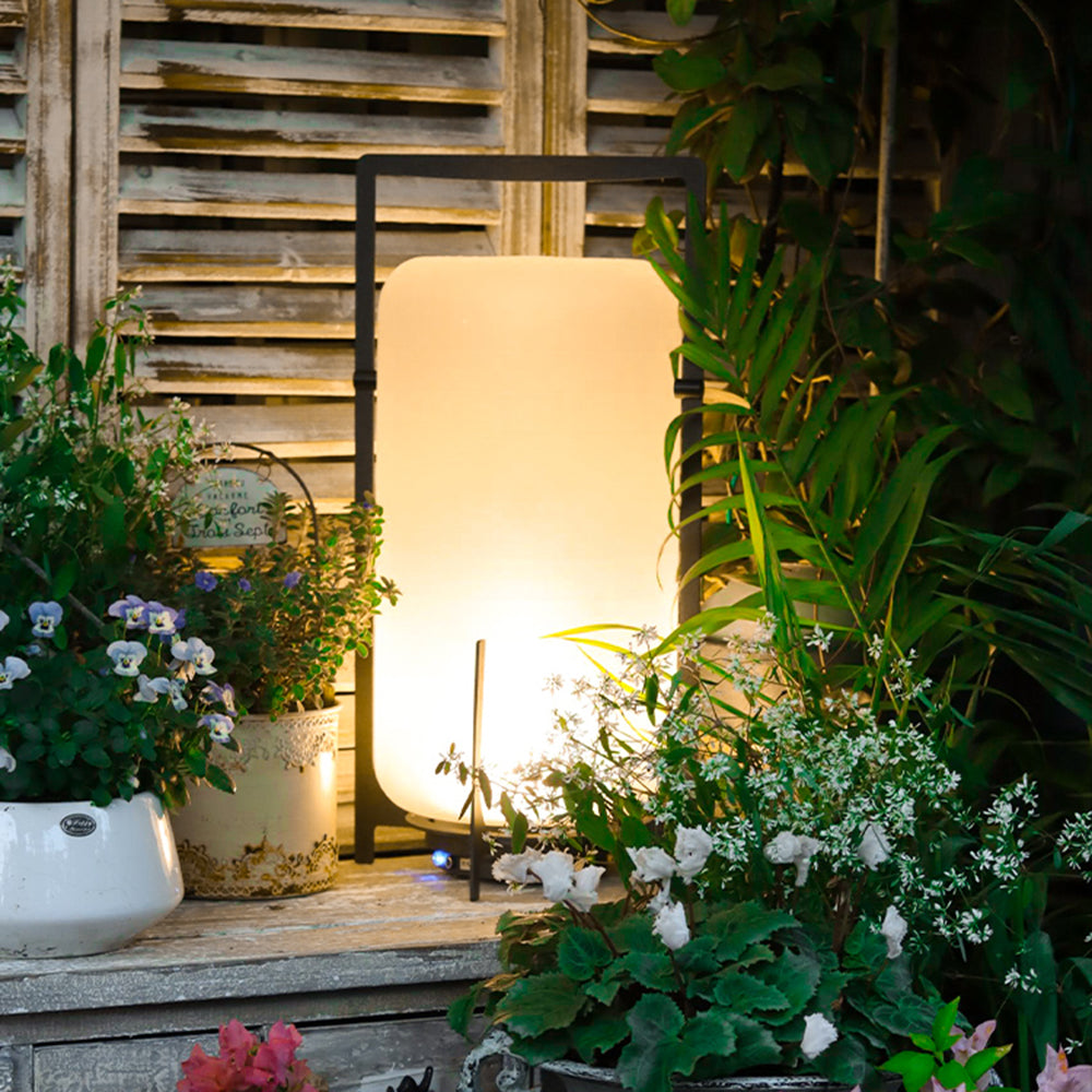 Ray Lampadaire Cylindre Moderne, Métal/Acrylique, Blanc, Jardin - Neutralighting