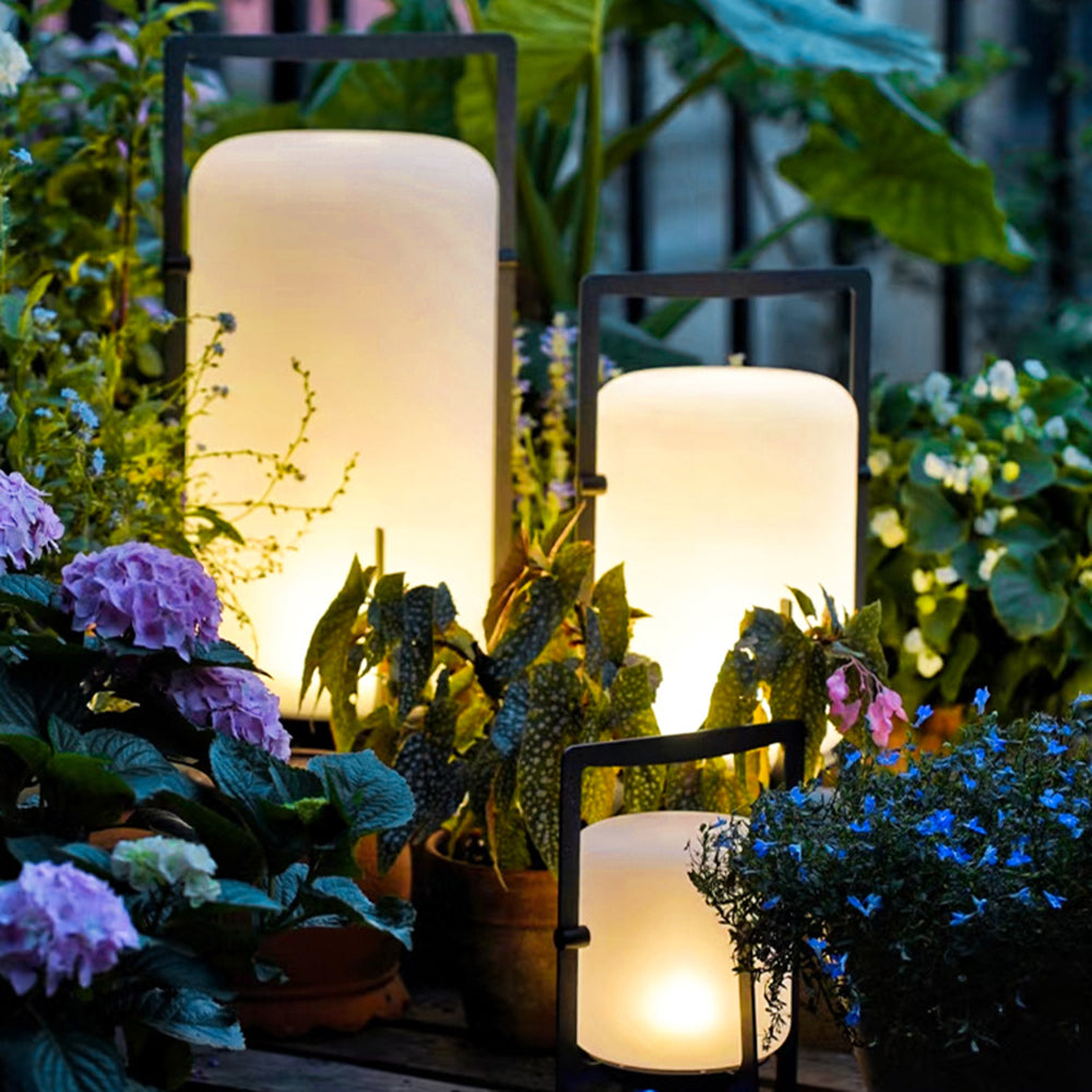 Ray Lampadaire Cylindre Moderne, Métal/Acrylique, Blanc, Jardin - Neutralighting