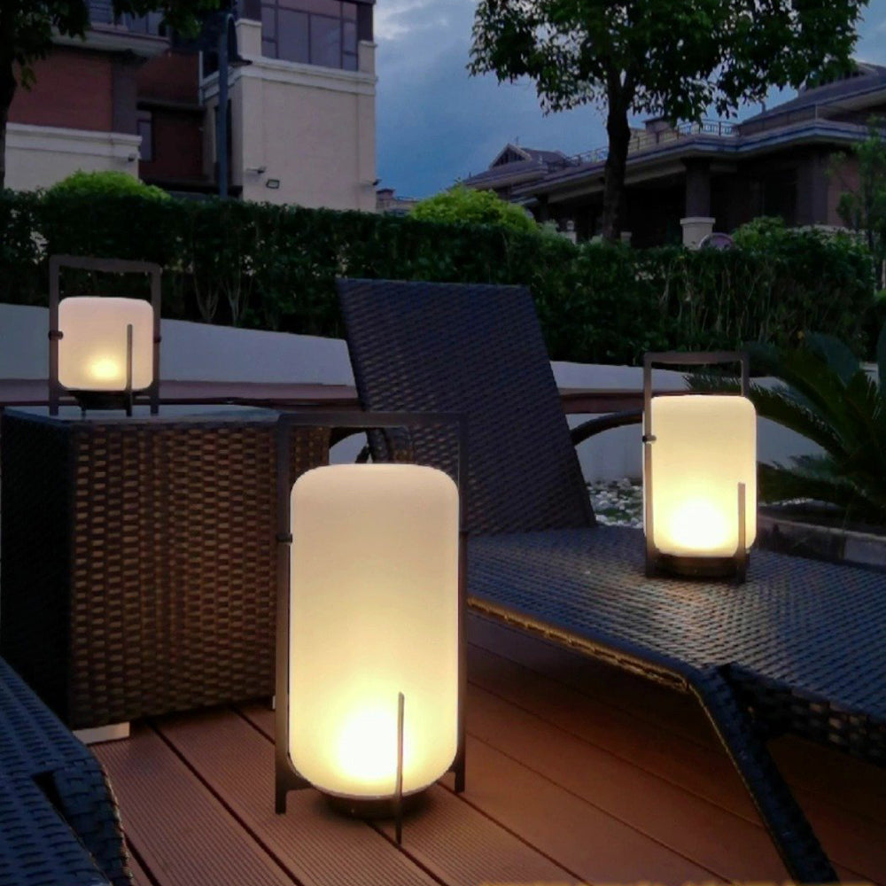 Ray Lampadaire Cylindre Moderne, Métal/Acrylique, Blanc, Jardin - Neutralighting