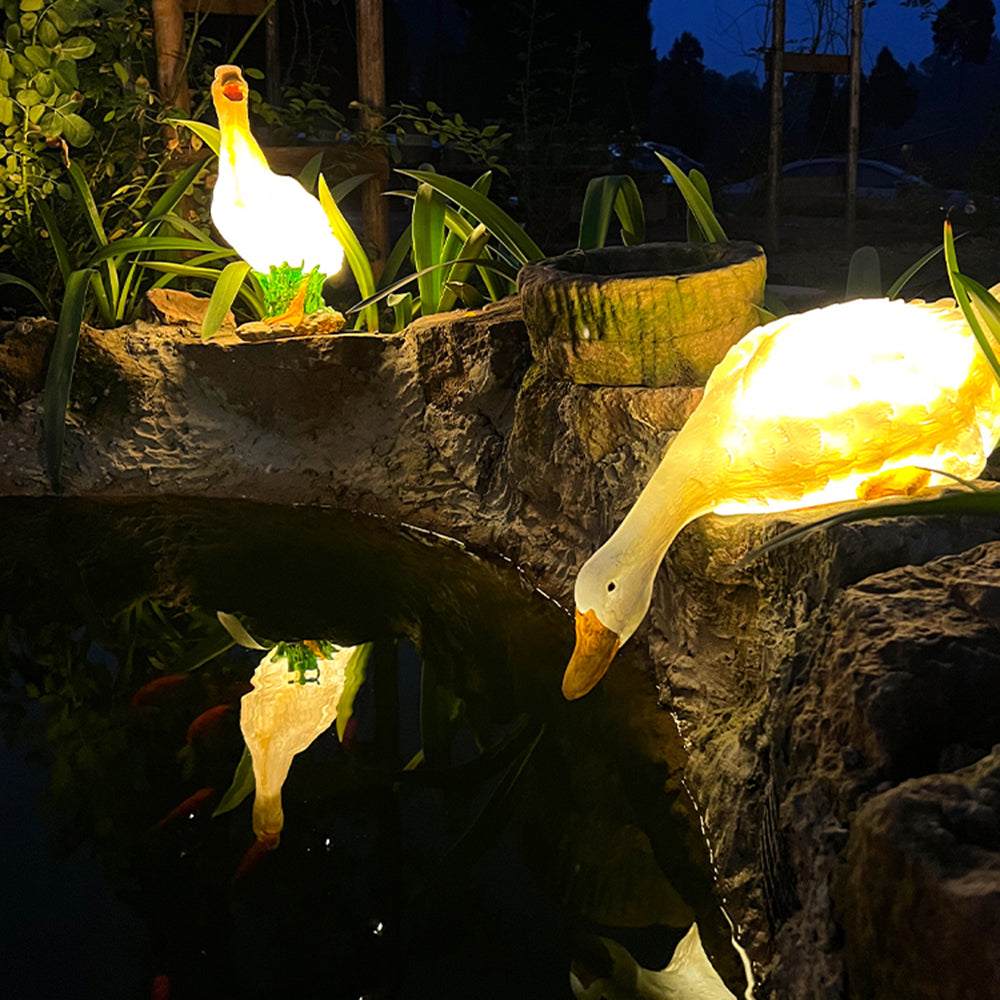 Aria Lampadaire Oie Arc Deco, Résine, Blanc, Jardin - Neutralighting