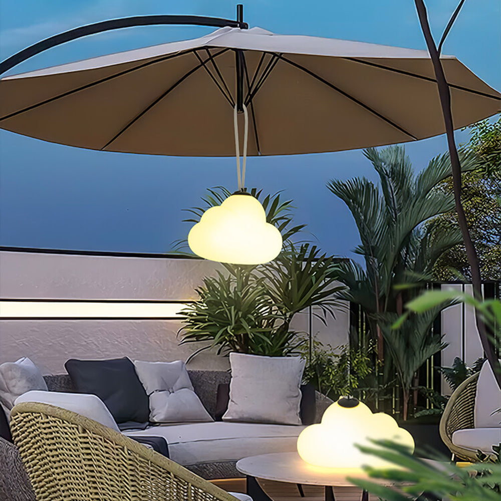 Aria Suspension Extérieure Nuage Moderne, Métal/Acrylique, Blanc, Jardin - Neutralighting