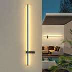 Ray Applique Murale Extérieure Linéaire Minimaliste, Métal, Noir, Terrasse - Neutralighting