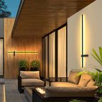 Ray Applique Murale Extérieure Linéaire Minimaliste, Métal, Noir, Terrasse - Neutralighting