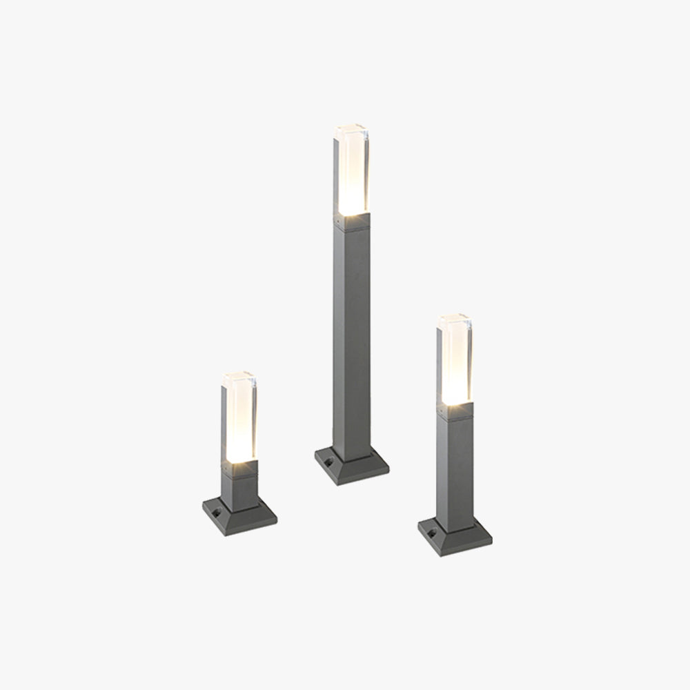 Ray Borne Extérieure Rectangulaire Minimalisme, Métal/Acrylique, Noir, Jardin - Neutralighting