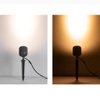 Ray Lampe Extérieure au Sol Cylindre Simple, Métal/Verre, Noir, Cour - Neutralighting