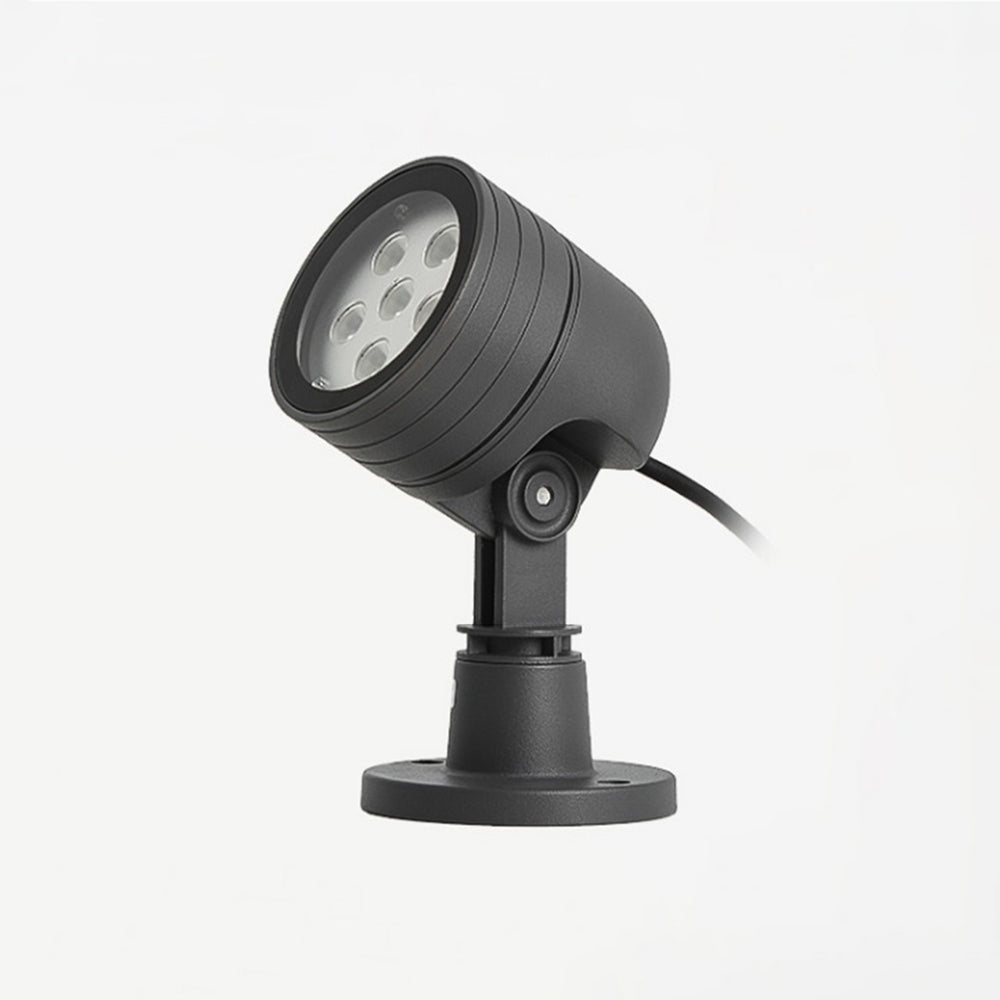 Ray Lampe Extérieure au Sol Cylindre Simple, Métal/Verre, Noir, Cour - Neutralighting