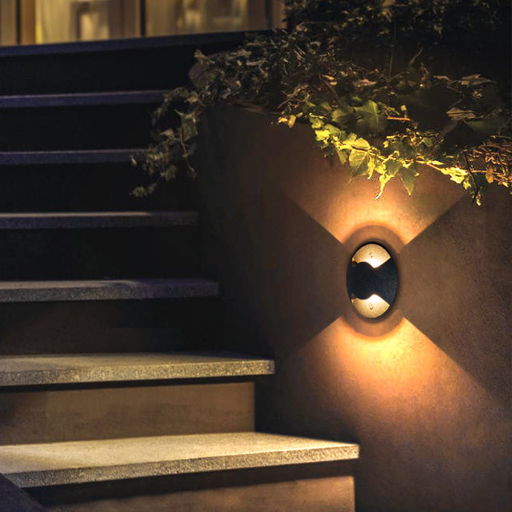 Ray Éclairage Escalier Extérieur Cylindre Moderne, Métal/Verre, Noir, Jardin - Neutralighting
