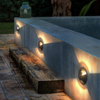Ray Éclairage Escalier Extérieur Cylindre Moderne, Métal/Verre, Noir, Jardin - Neutralighting