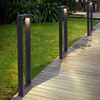Ray Borne Extérieure Rectangulaire Minimalisme, Métal/Acrylique, Noir, Jardin - Neutralighting