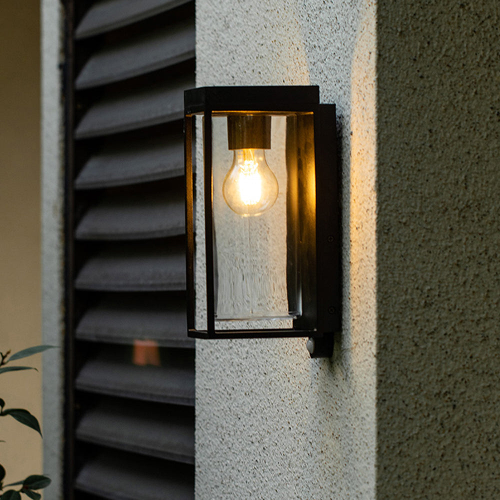 Ray Applique Murale Rectangle Industrielle Métal Verre Jardin Cour - Neutralighting