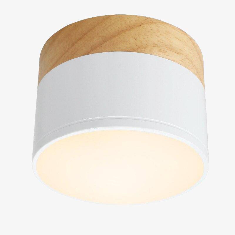 Spot moderne LED rond avec base en bois Loft Estelle Perspective - Esprit Naturel & Ambiance Sereine