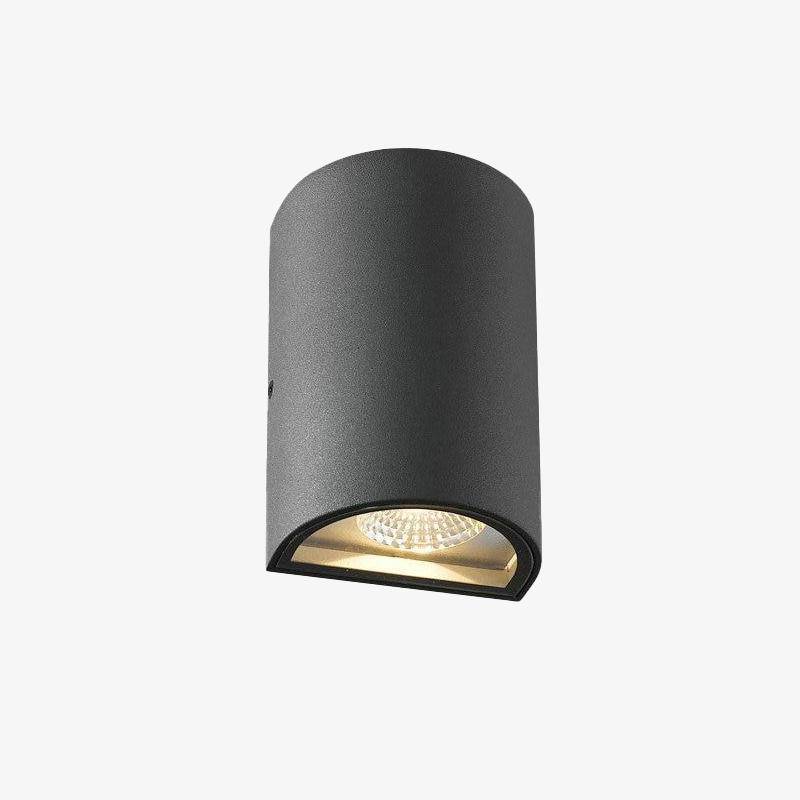Applique murale — Extérieur LED design arrondi en aluminium (noir ou gris)