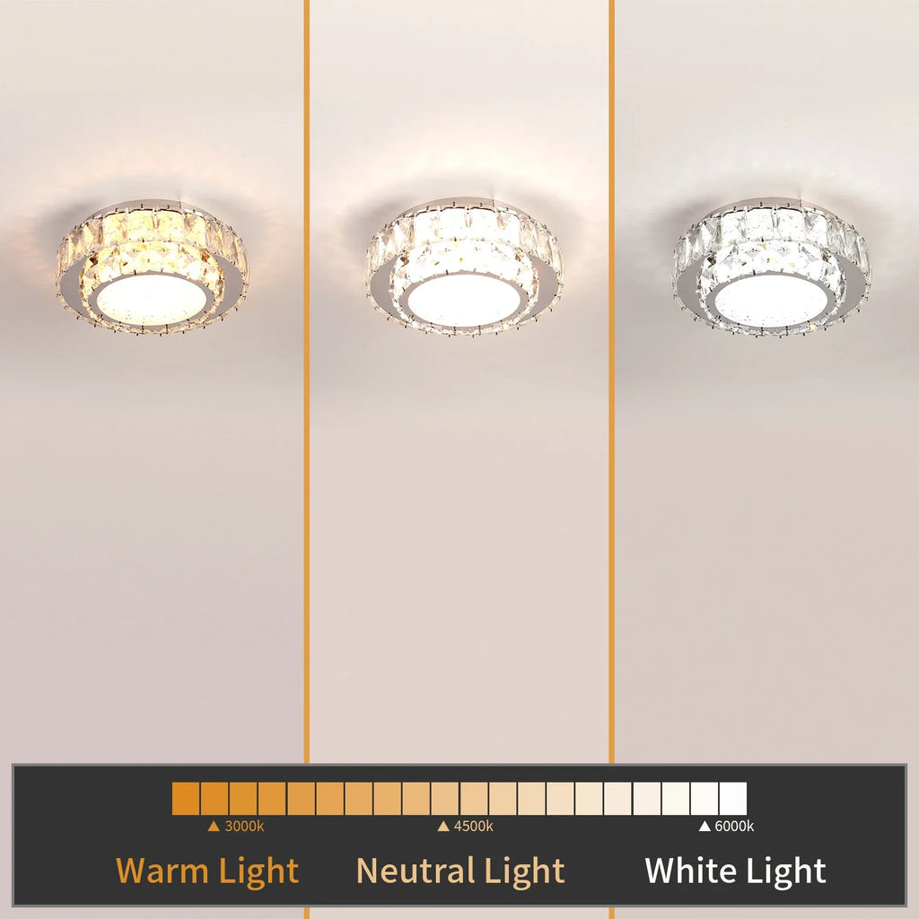 Plafonnier moderne de luxe en cristal avec éclairage led intérieur Léonie Alizé - Éclat du Cristal & Décor Singulier