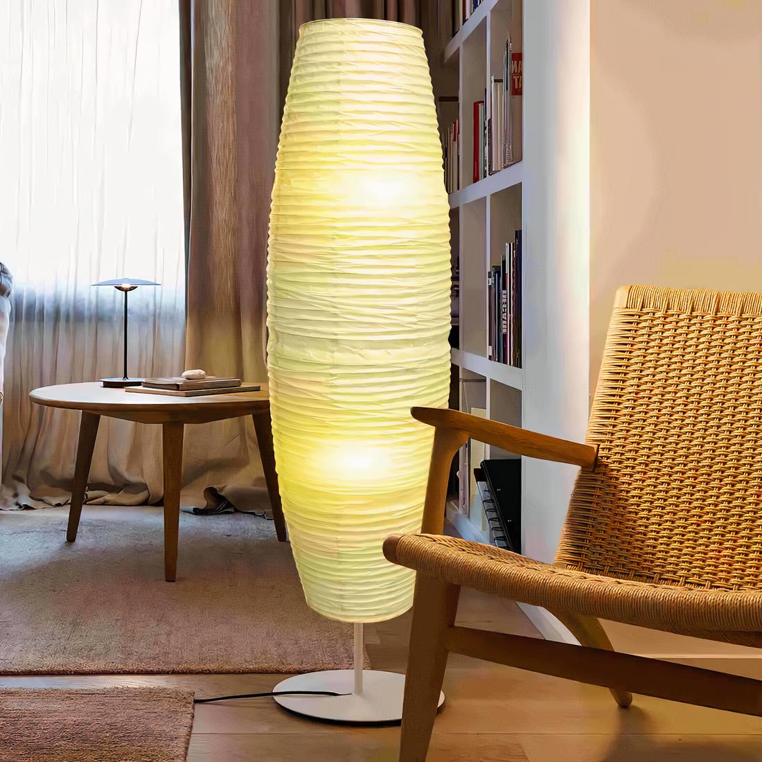 Abat-jour pour lampe sur pied style japonais en papier – Névaline