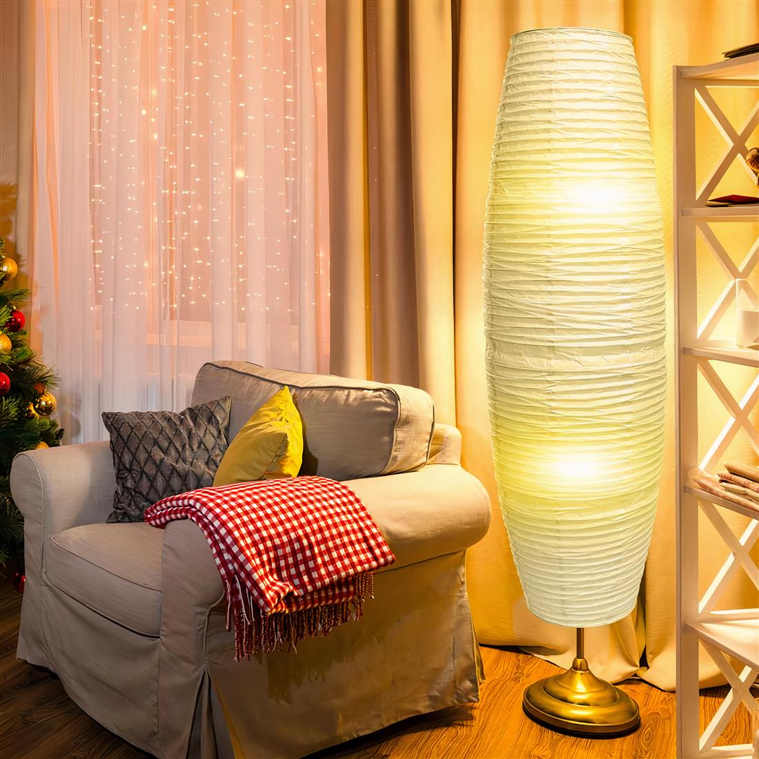 Abat-jour pour lampe sur pied style japonais en papier – Névaline