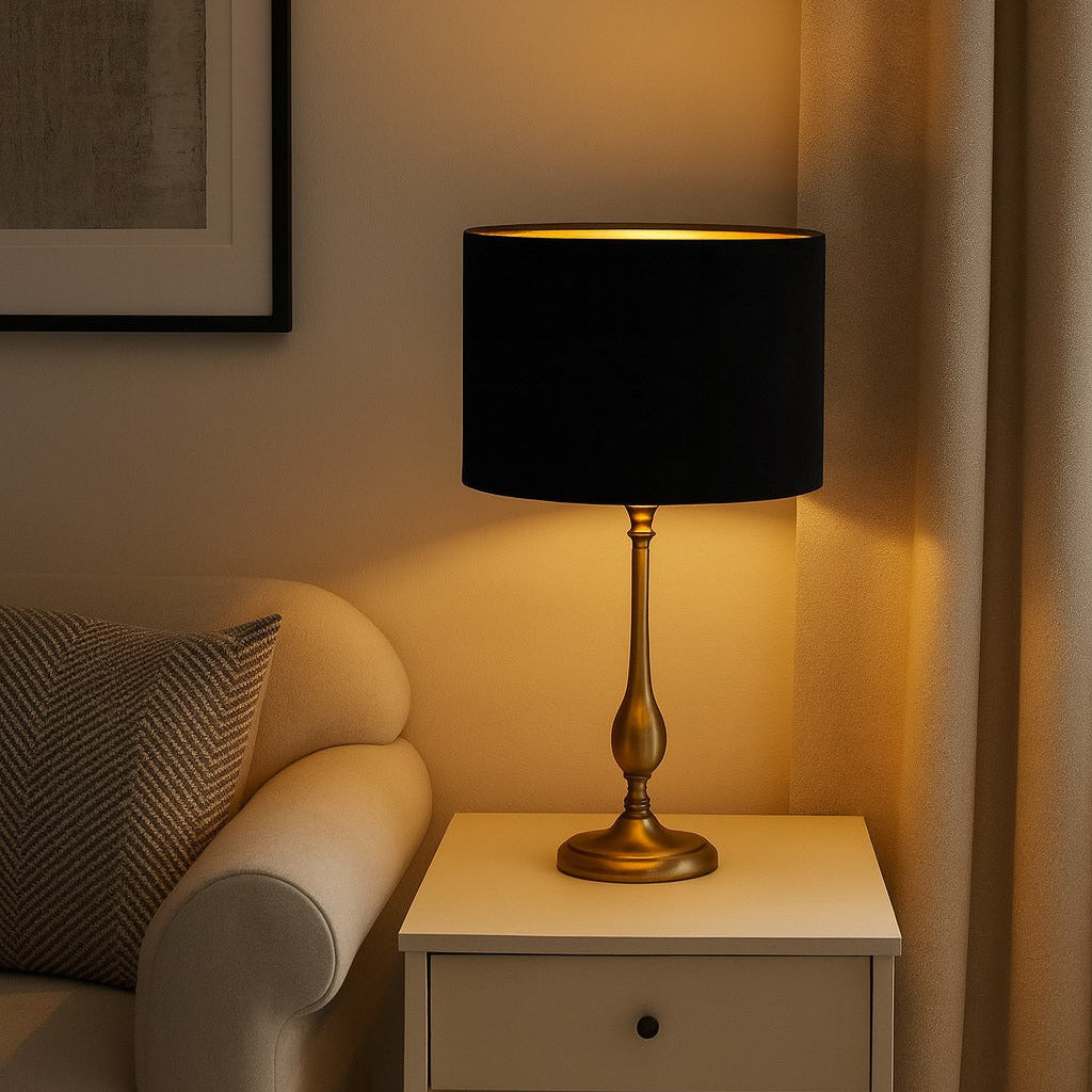 Abat-jour Ovale en velours - Noctaria