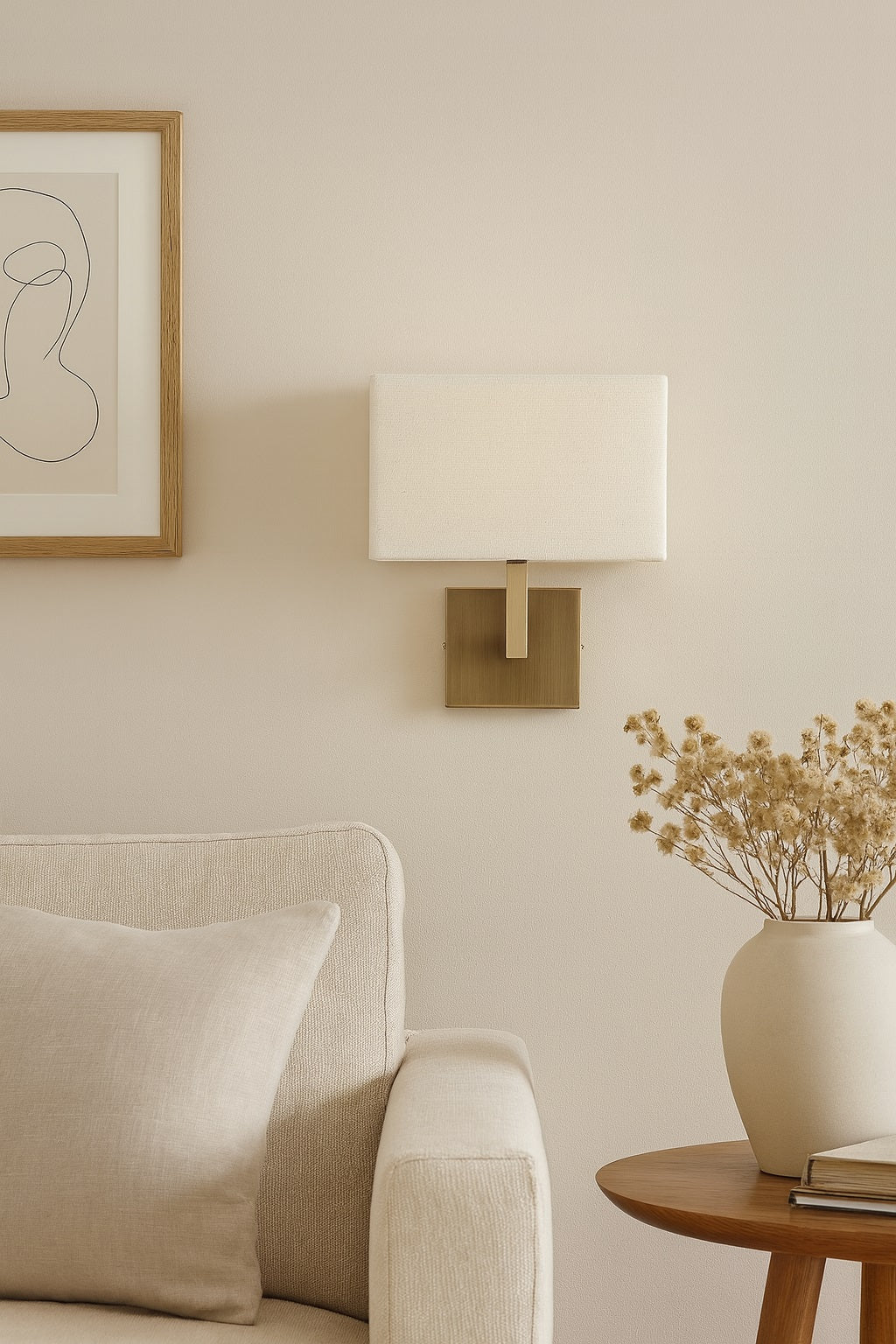 Abat-jour Rectangle en lin naturel - Velina