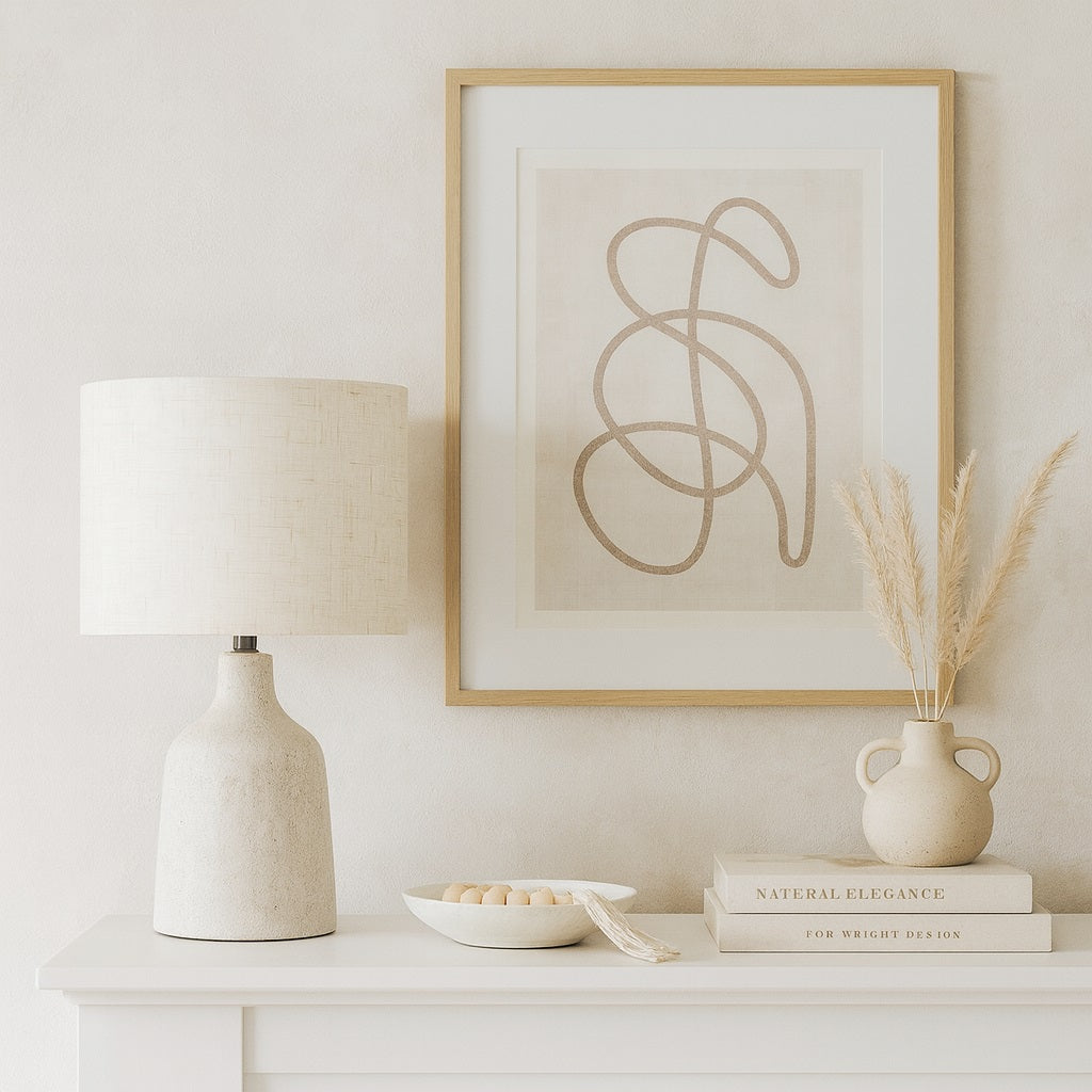 Abat-jour Tambour en lin naturel - Beige