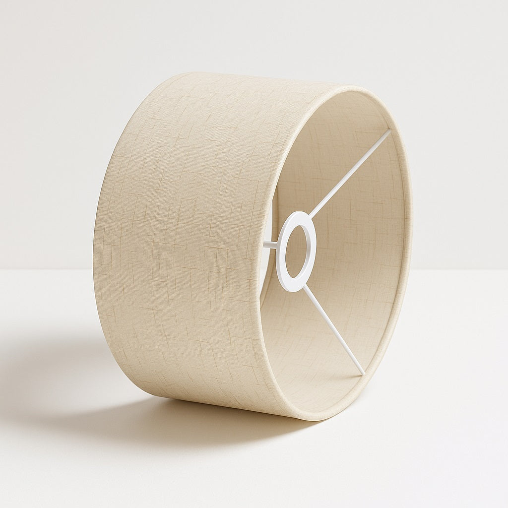 Abat-jour Tambour en lin naturel - Beige