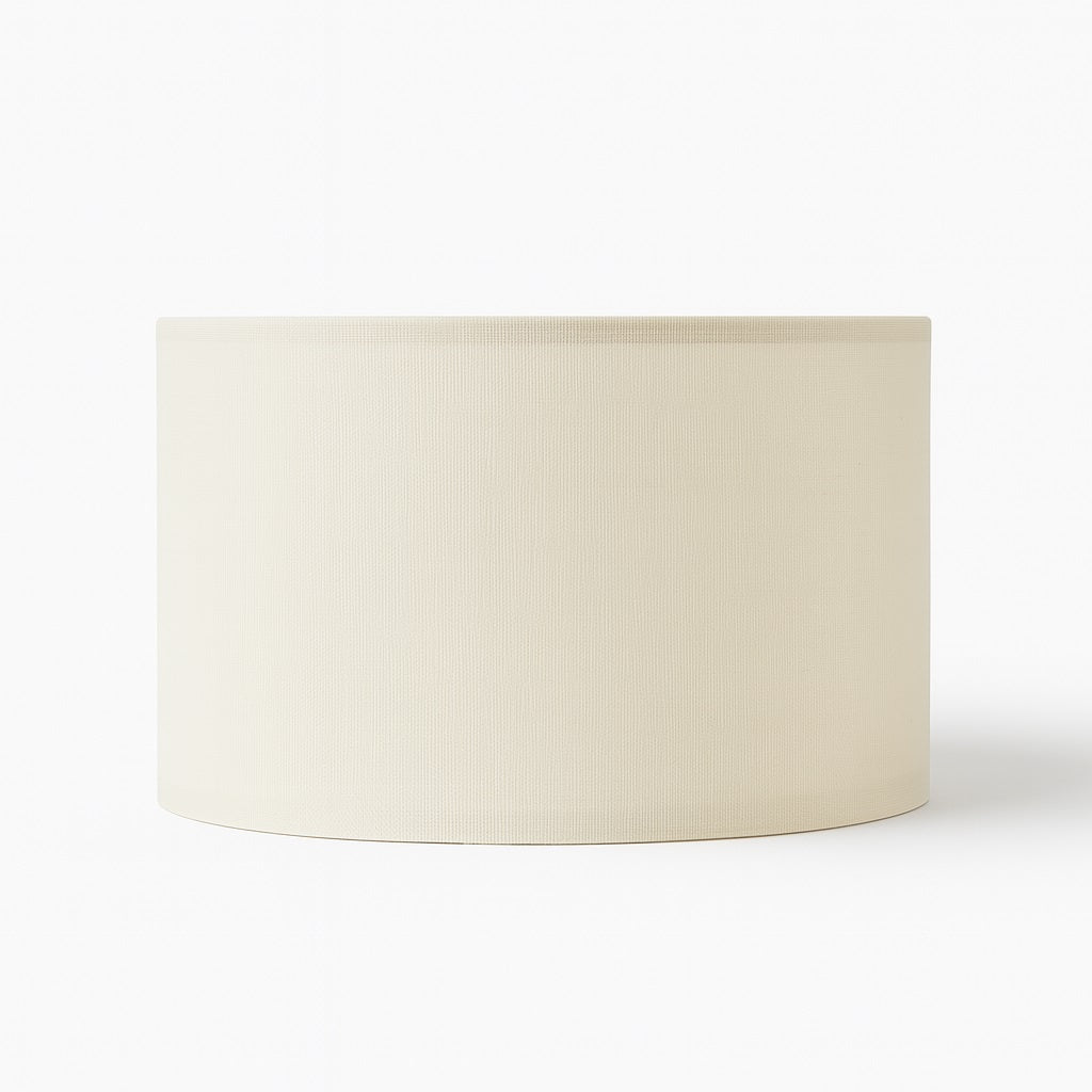 Abat-jour Tambour en lin naturel - Blanc