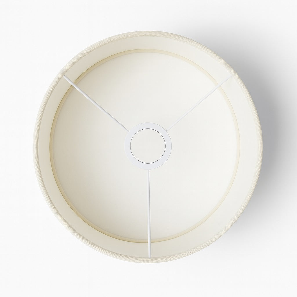 Abat-jour Tambour en lin naturel - Blanc