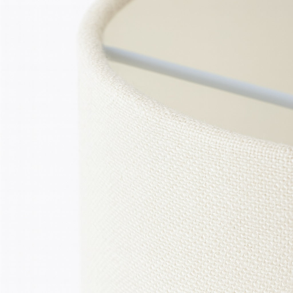 Abat-jour Tambour en lin naturel - Blanc