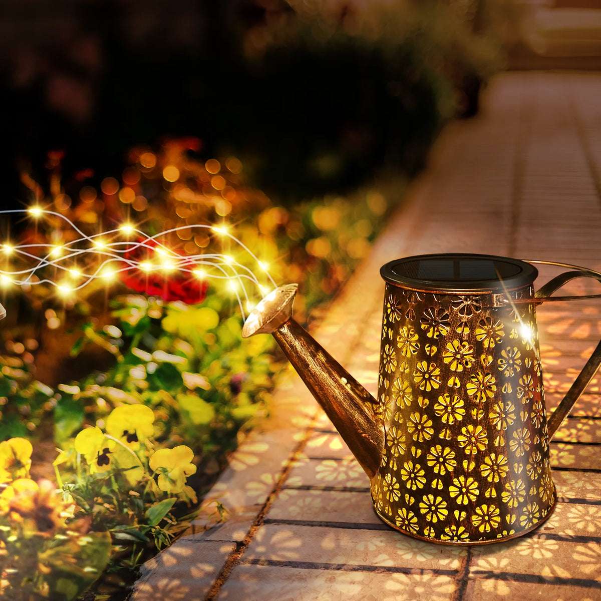 Arrosoir lumineux solaire LED à suspendre pour jardin – Soléane
