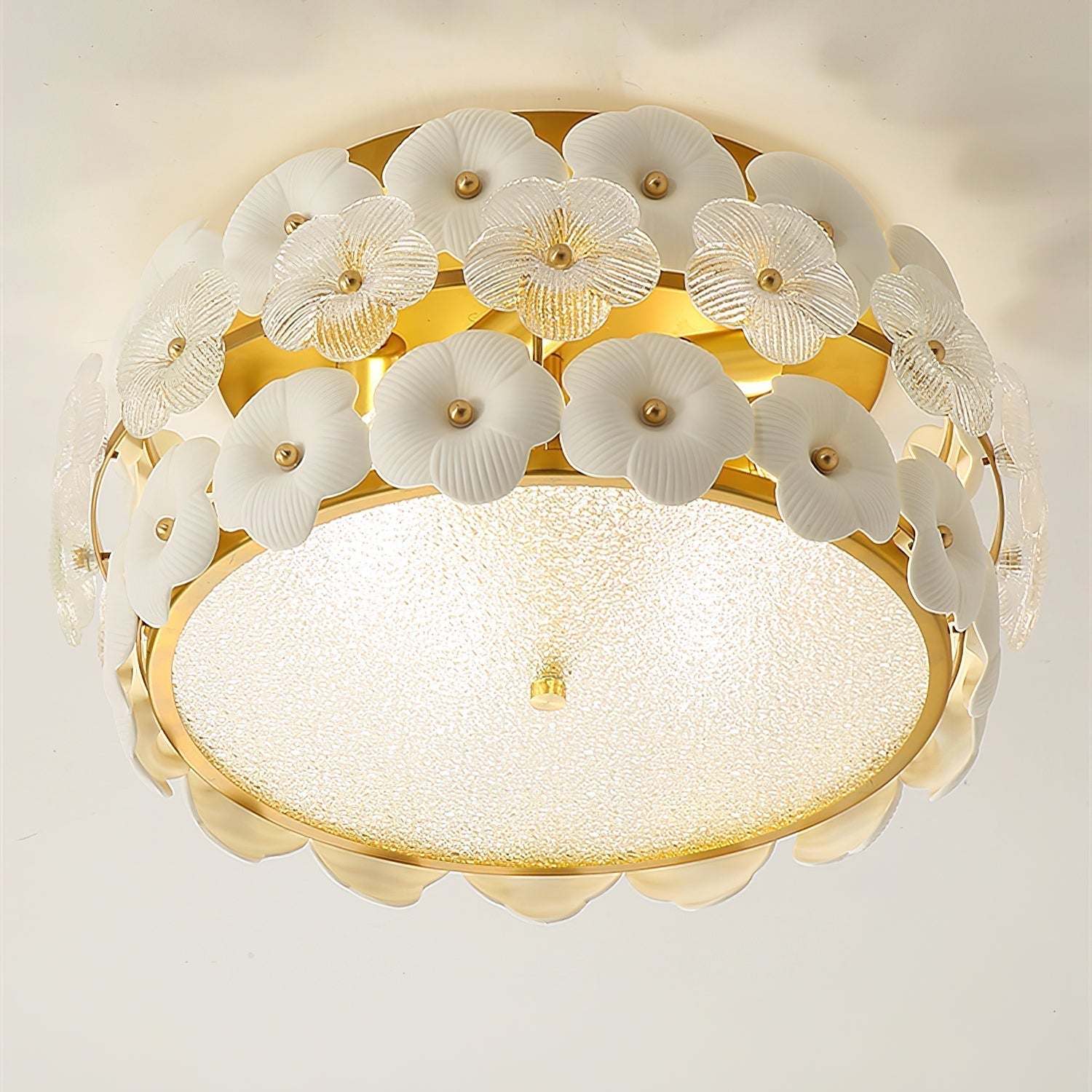 Abella Plafonnier Céramique Floraison Anneau Romantique - Neutralighting