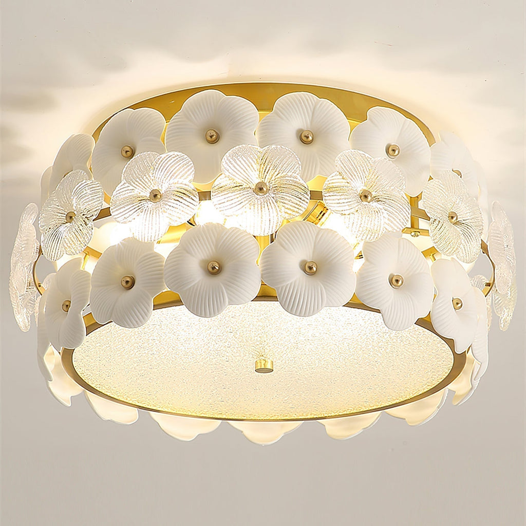 Abella Plafonnier Céramique Floraison Anneau Romantique - Neutralighting