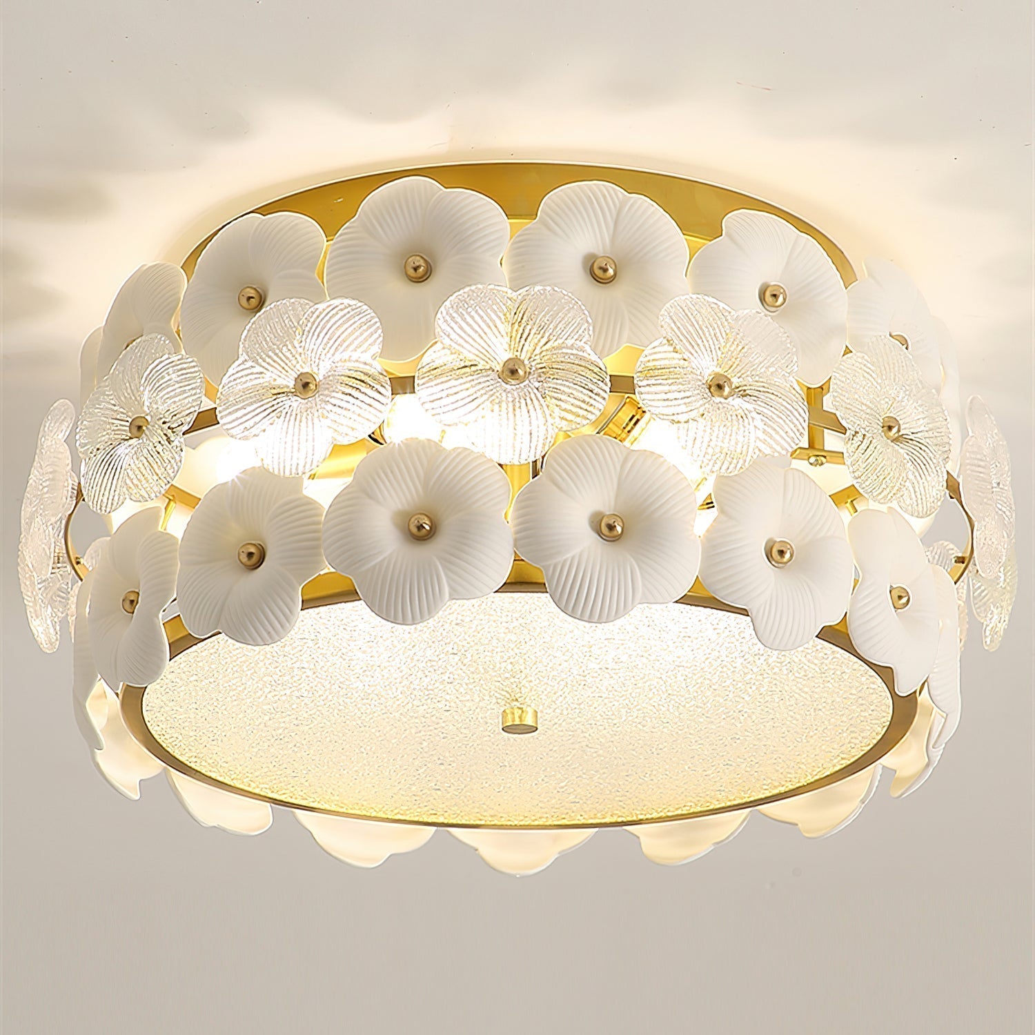 Abella Plafonnier Céramique Floraison Anneau Romantique - Neutralighting
