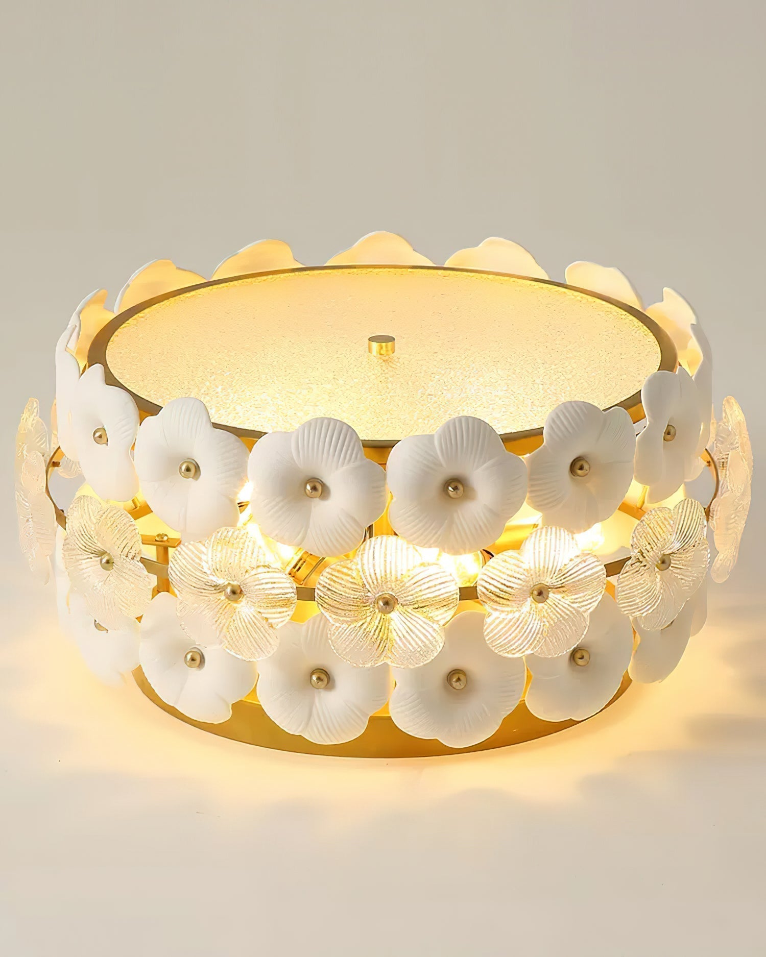 Abella Plafonnier Céramique Floraison Anneau Romantique - Neutralighting