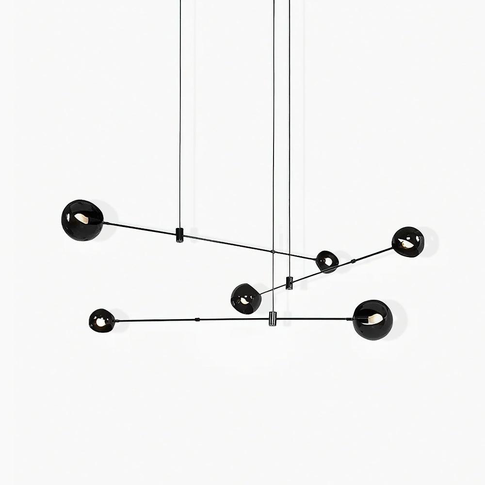 Lustra Chandelier Élégant en Verre Noir - Neutralighting
