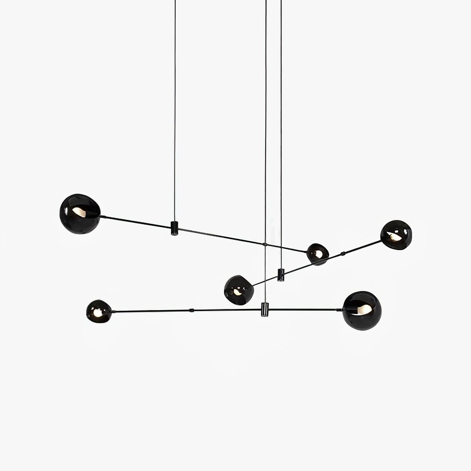 Lustra Chandelier Élégant en Verre Noir - Neutralighting