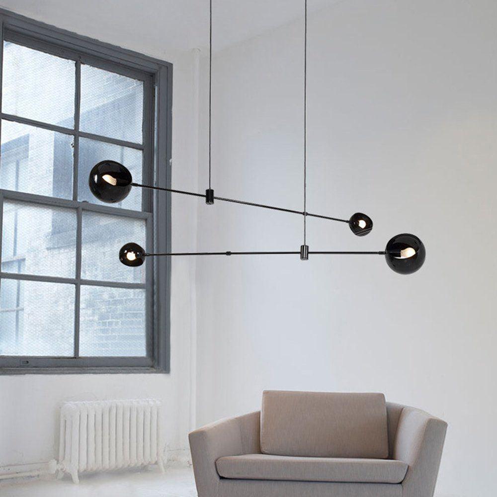Lustra Chandelier Élégant en Verre Noir - Neutralighting