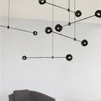 Lustra Chandelier Élégant en Verre Noir - Neutralighting
