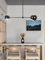 Lustra Chandelier Élégant en Verre Noir - Neutralighting