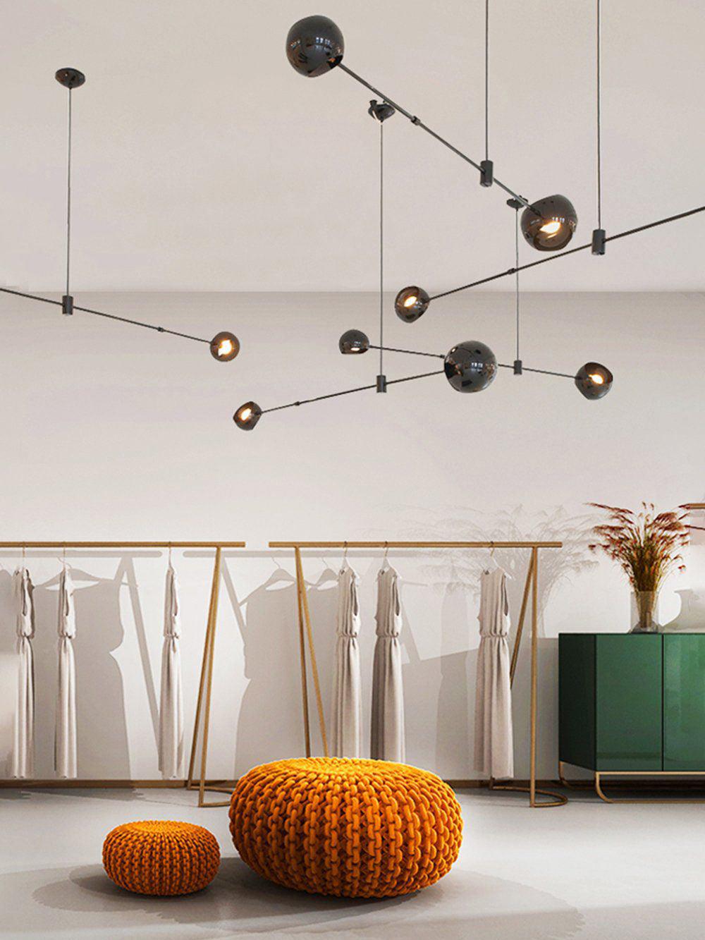 Lustra Chandelier Élégant en Verre Noir - Neutralighting