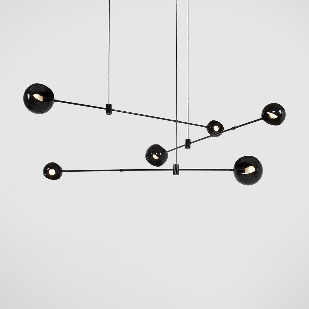 Lustra Chandelier Élégant en Verre Noir - Neutralighting