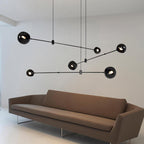 Lustra Chandelier Élégant en Verre Noir - Neutralighting