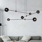 Lustra Chandelier Élégant en Verre Noir - Neutralighting