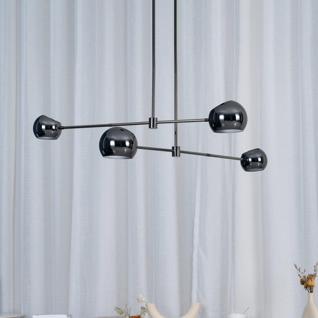 Lustra Chandelier Élégant en Verre Noir - Neutralighting