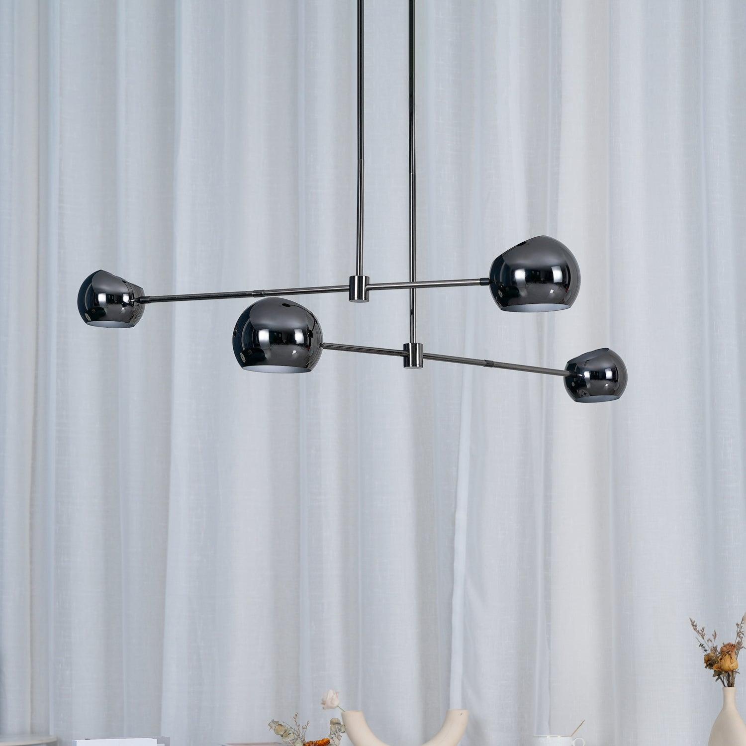 Lustra Chandelier Élégant en Verre Noir - Neutralighting