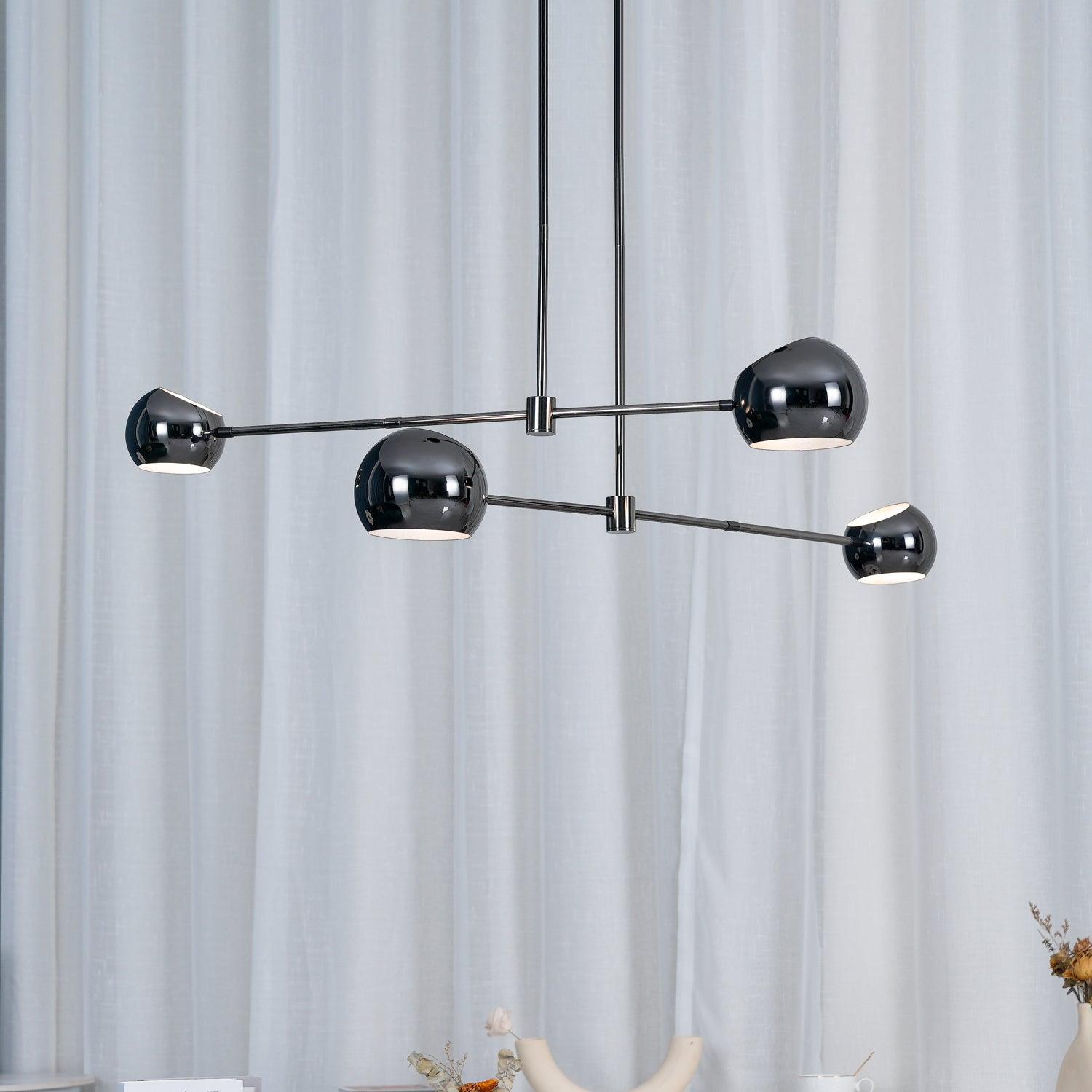 Lustra Chandelier Élégant en Verre Noir - Neutralighting
