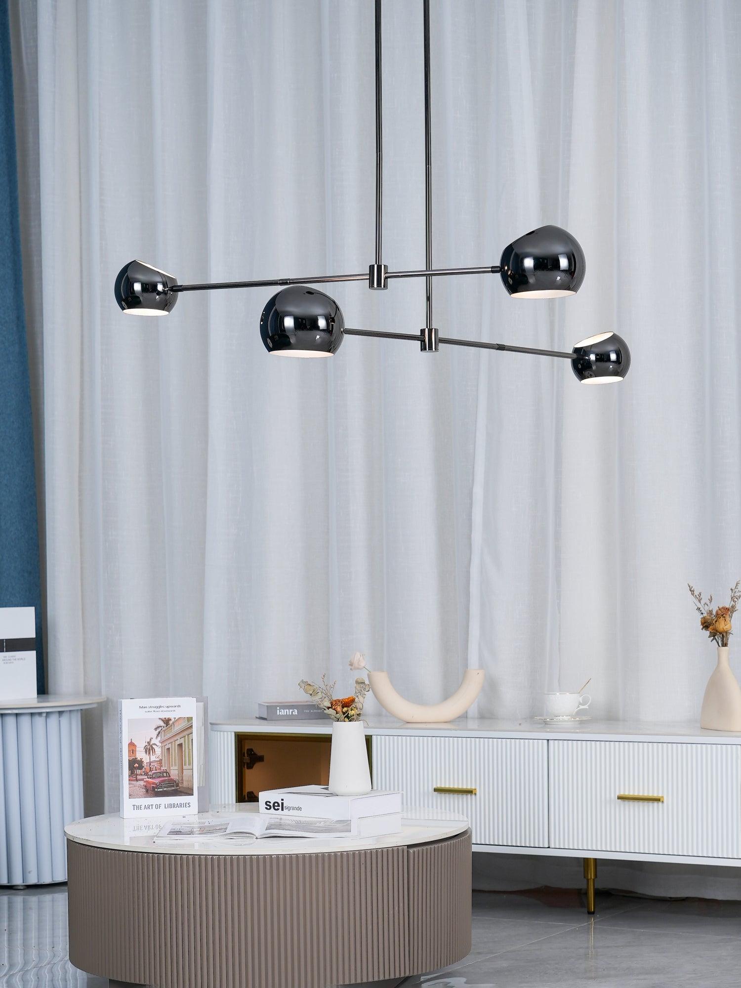 Lustra Chandelier Élégant en Verre Noir - Neutralighting