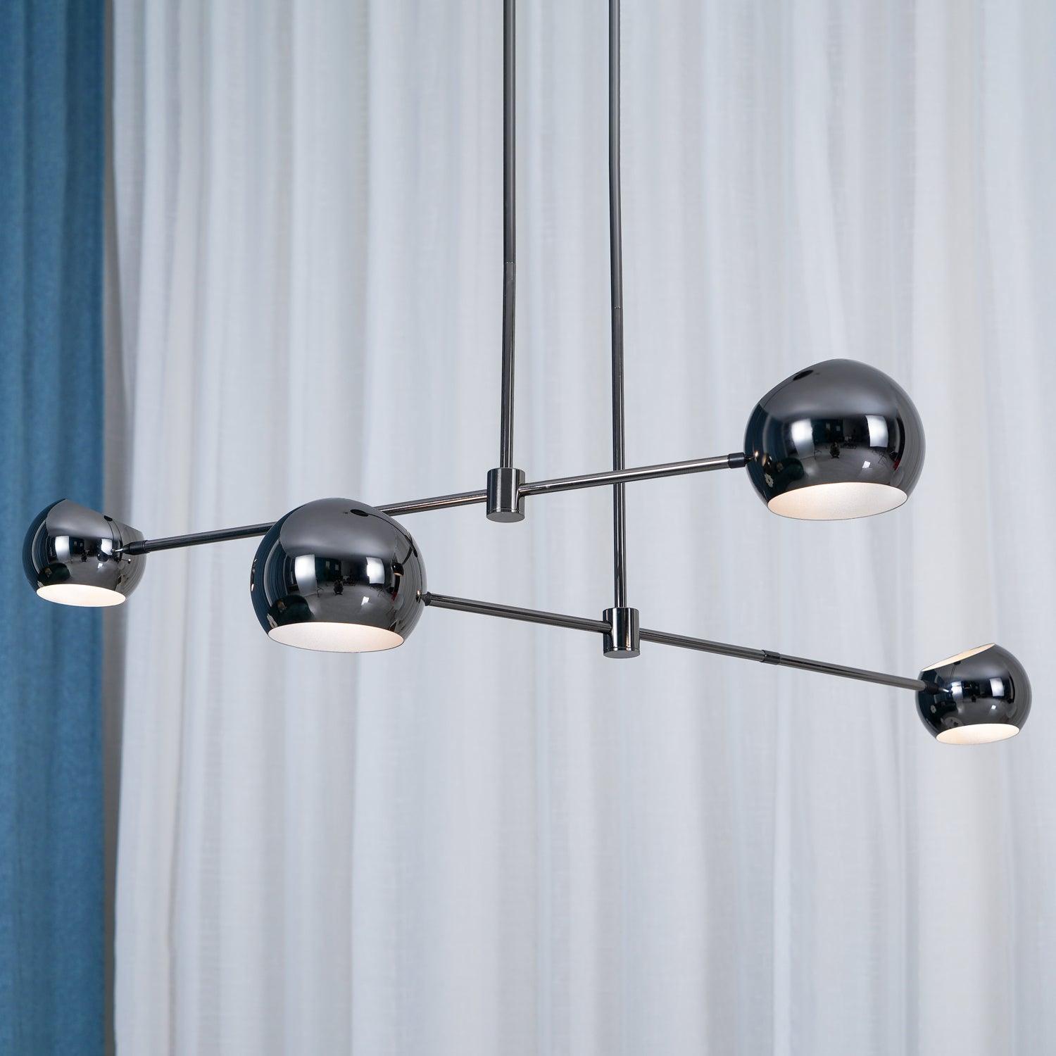Lustra Chandelier Élégant en Verre Noir - Neutralighting
