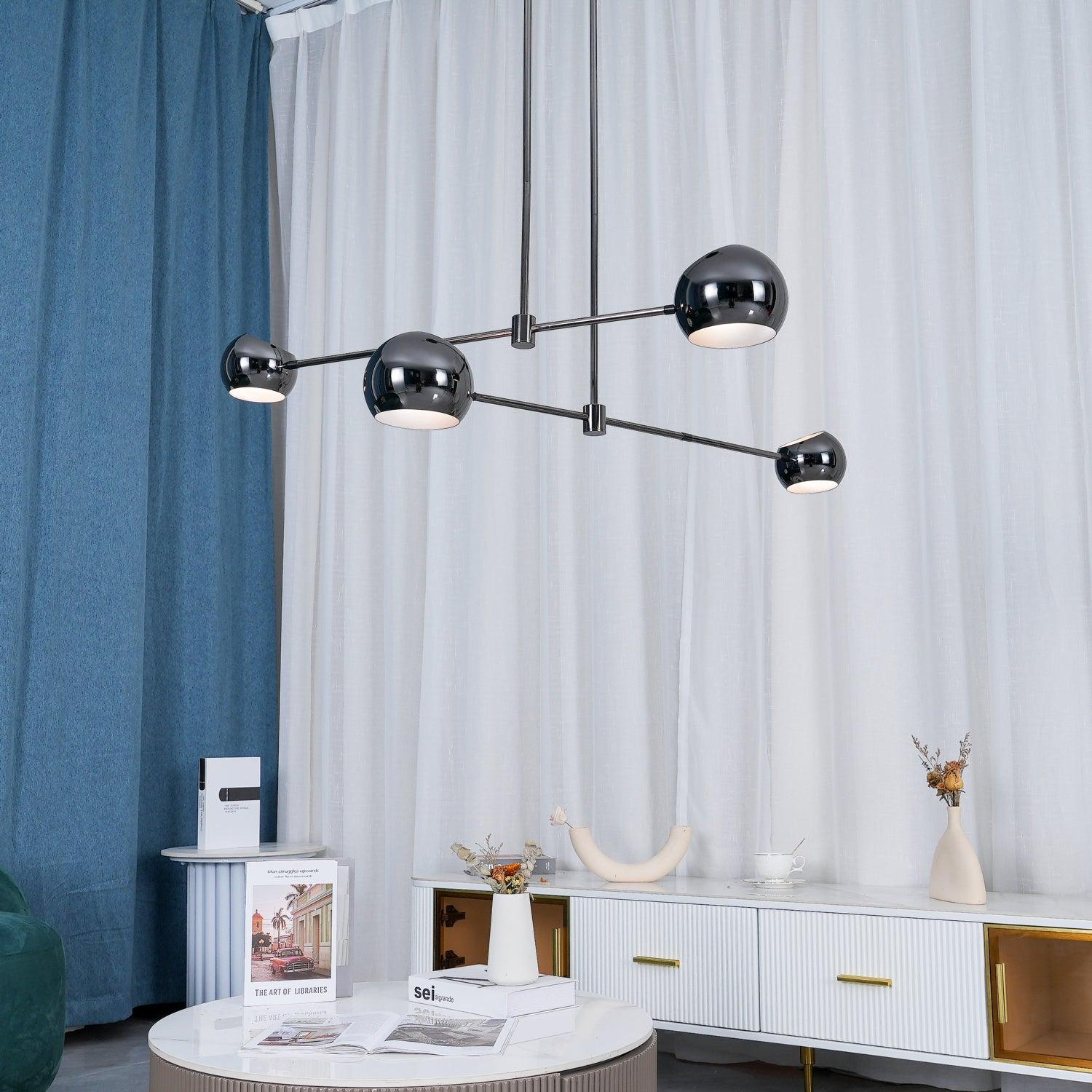 Lustra Chandelier Élégant en Verre Noir - Neutralighting
